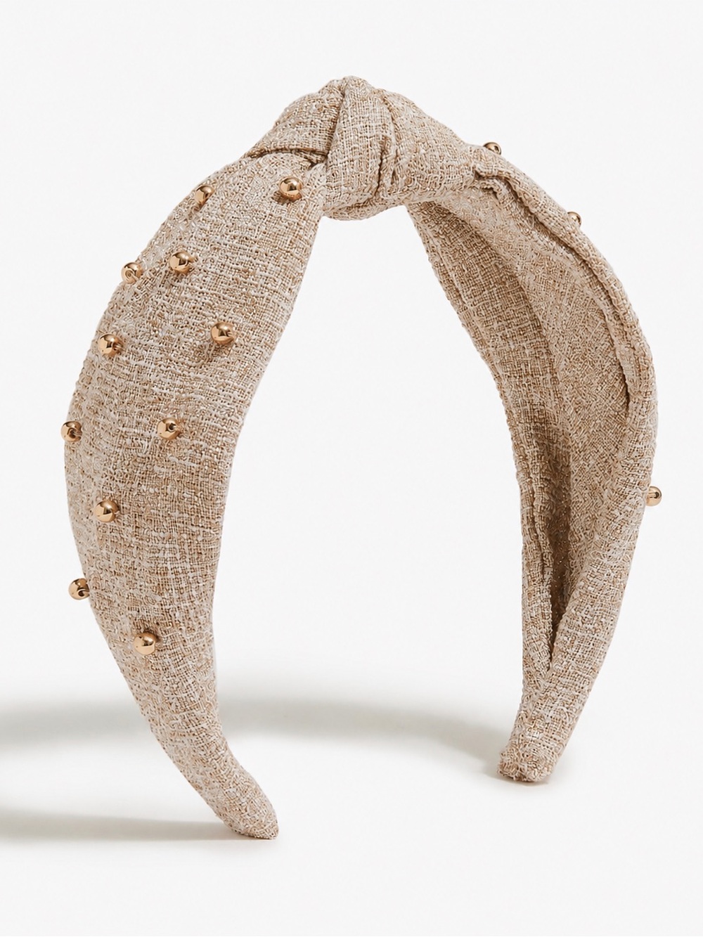 J CREW • Beaded Knot Beige Headband